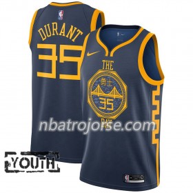 Barn Golden State Warriors Tröja Kevin Durant 35 2018-19 Nike City Edition Navy Swingman
